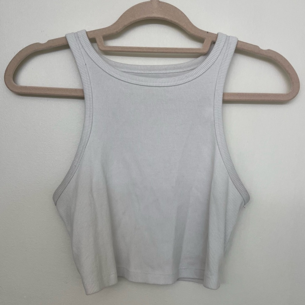 Wild Fable White Ribbed Crop Top